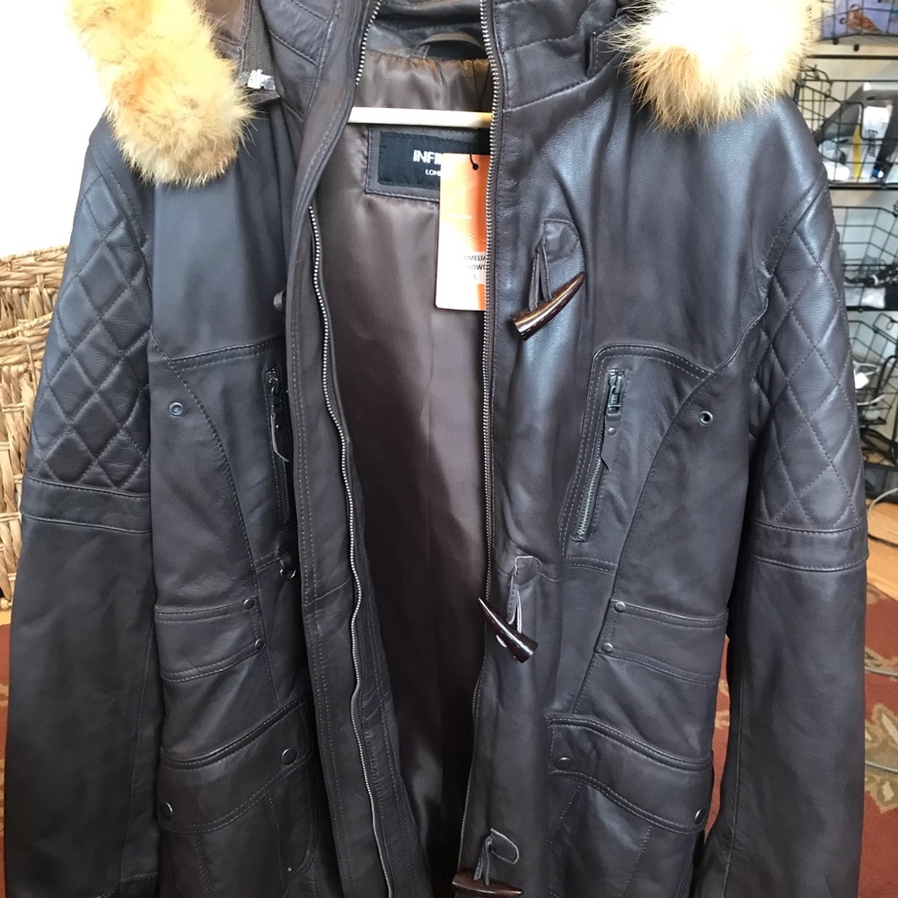 Women’s Large, Brown, Long, Leather Jacket